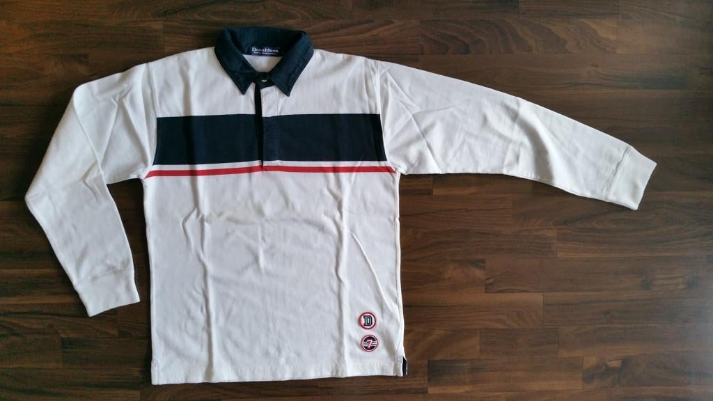 Donaldson sweater wit met donkerblauw en rood streepje, Trui of Vest, Ophalen of Verzenden, Zo goed als nieuw, Jongen