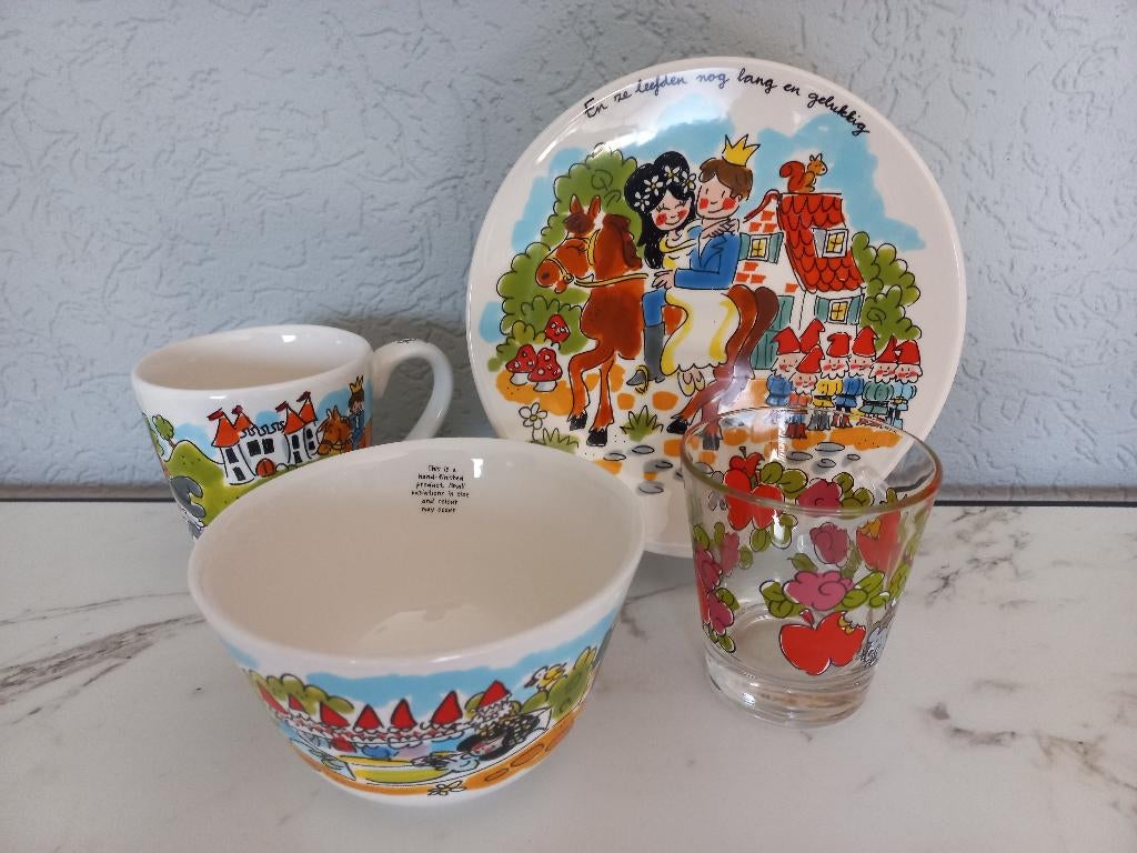 Blond Efteling Sprookjesbos Sneeuwwitje 4-delig, Verzamelen, Efteling, Zo goed als nieuw, Overige typen, Ophalen of Verzenden