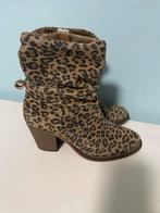 Roots Leopardprint laarzen met hak  maat 38, Ophalen of Verzenden, Gedragen, Bruin, Lage of Enkellaarzen