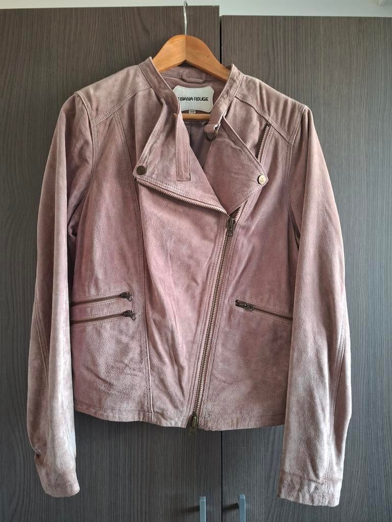 Echt leren suede jasje/blazer Ibana Rouge (oud roze), Ophalen of Verzenden, Zo goed als nieuw, Maat 42/44 (L), Roze