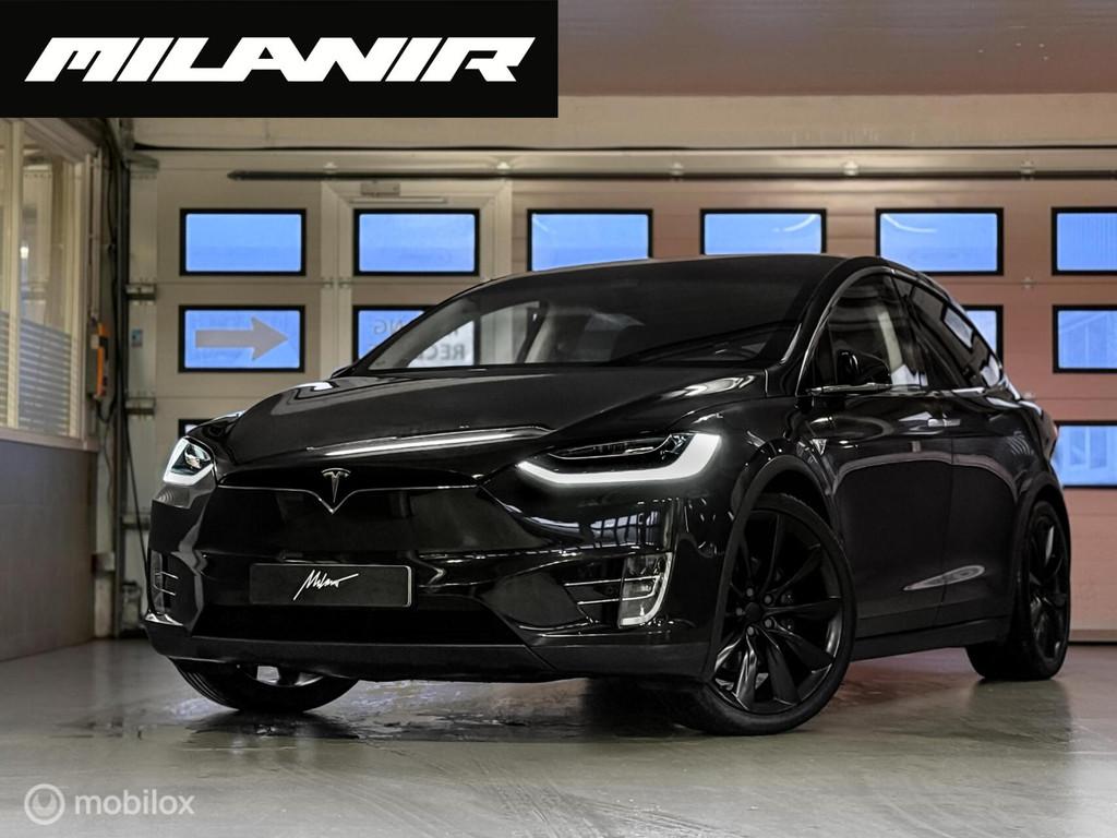 Tesla Model X 90D Base |autopilot |pano |stuurverw. |koeling, Auto's, Automaat, Model X, Gebruikt, Zwart