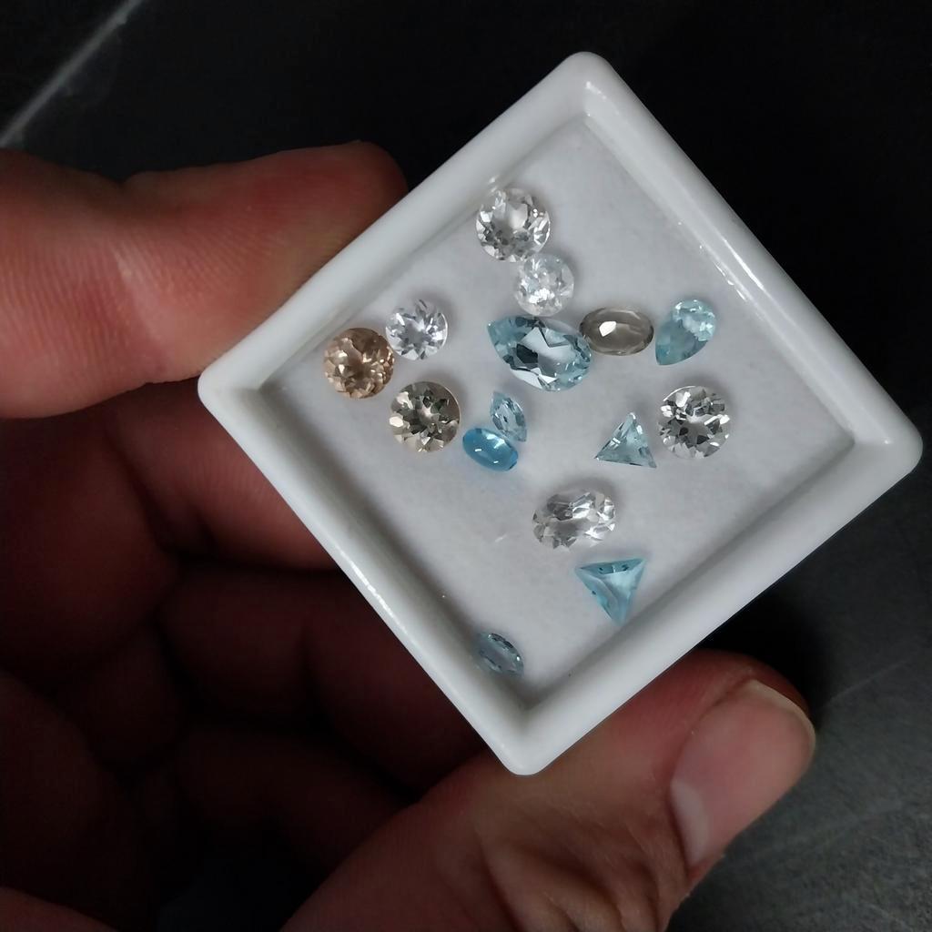 Rond ovaal markies geslepen topaas, Ophalen of Verzenden