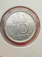 Misslag dubbeltje 1971, gladde rand i.p.v geribbeld (k5), Ophalen of Verzenden, Koningin Juliana, 10 cent