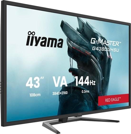 iiyama G-Master G4380UHSU-B2 Red Eagle 4K IPS 144Hz HDMI 2.1, Computers en Software, Monitoren, Nieuw, 101 t/m 150 Hz, HDMI, Gaming