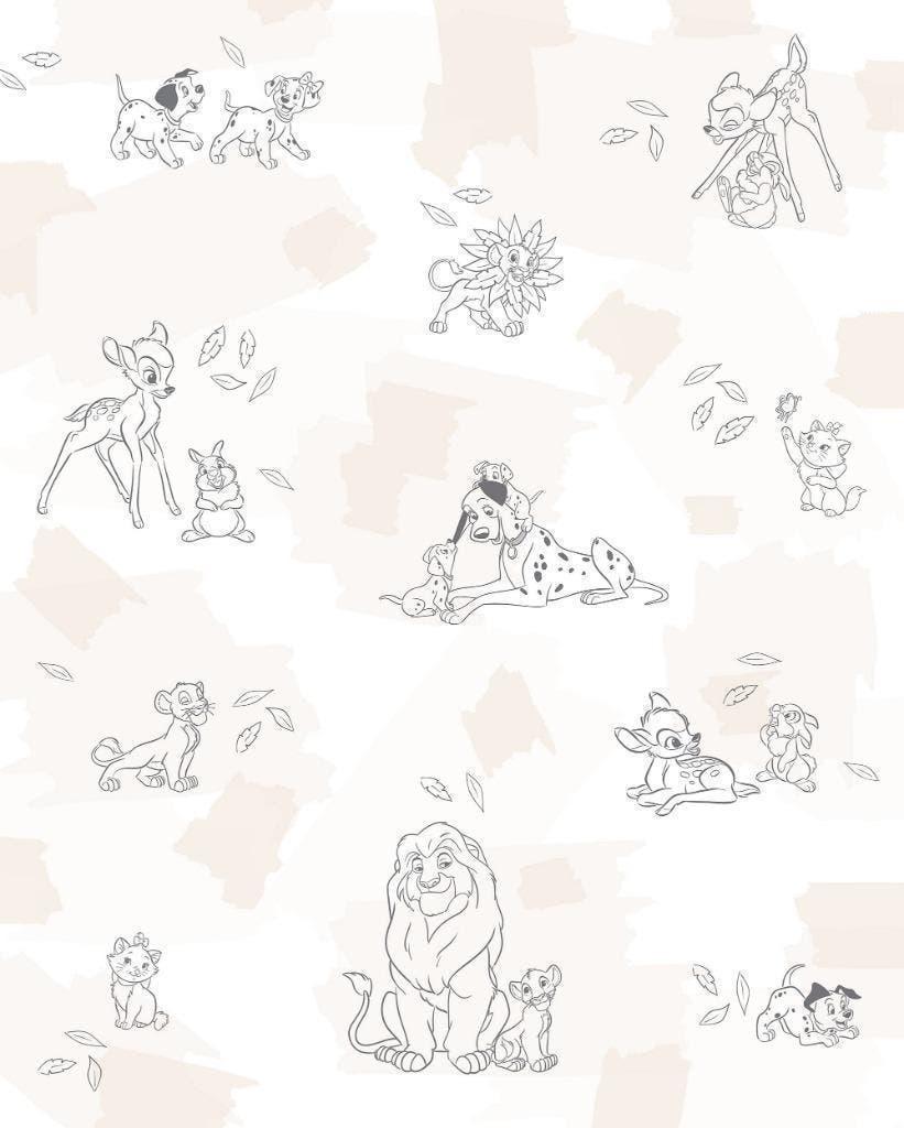 Disney Dieren Vlies Behang - 200x250 cm - Gratis Verzending, Ophalen of Verzenden, Minder dan 10 m², Kind