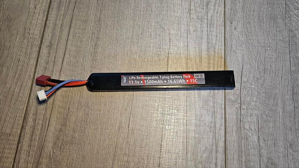 ASG LiPo Accu 11.1V 1500mAh 15C, Hobby en Vrije tijd, Modelbouw | Radiografisch | Overige, Gebruikt, Ophalen of Verzenden