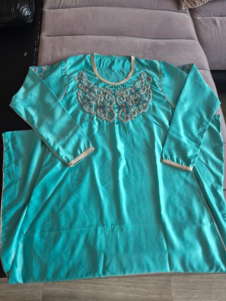 Elegante Marokkaanse jurk - Maat S/M, Kleding | Dames, Jurken, Maat 38/40 (M), Verzenden, Zo goed als nieuw, Onder de knie