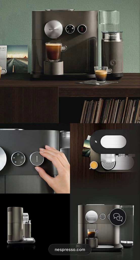 Nespresso apparaat met melkopschuimer en capsules, Ophalen, Espresso apparaat, Zo goed als nieuw, Koffiepads en cups