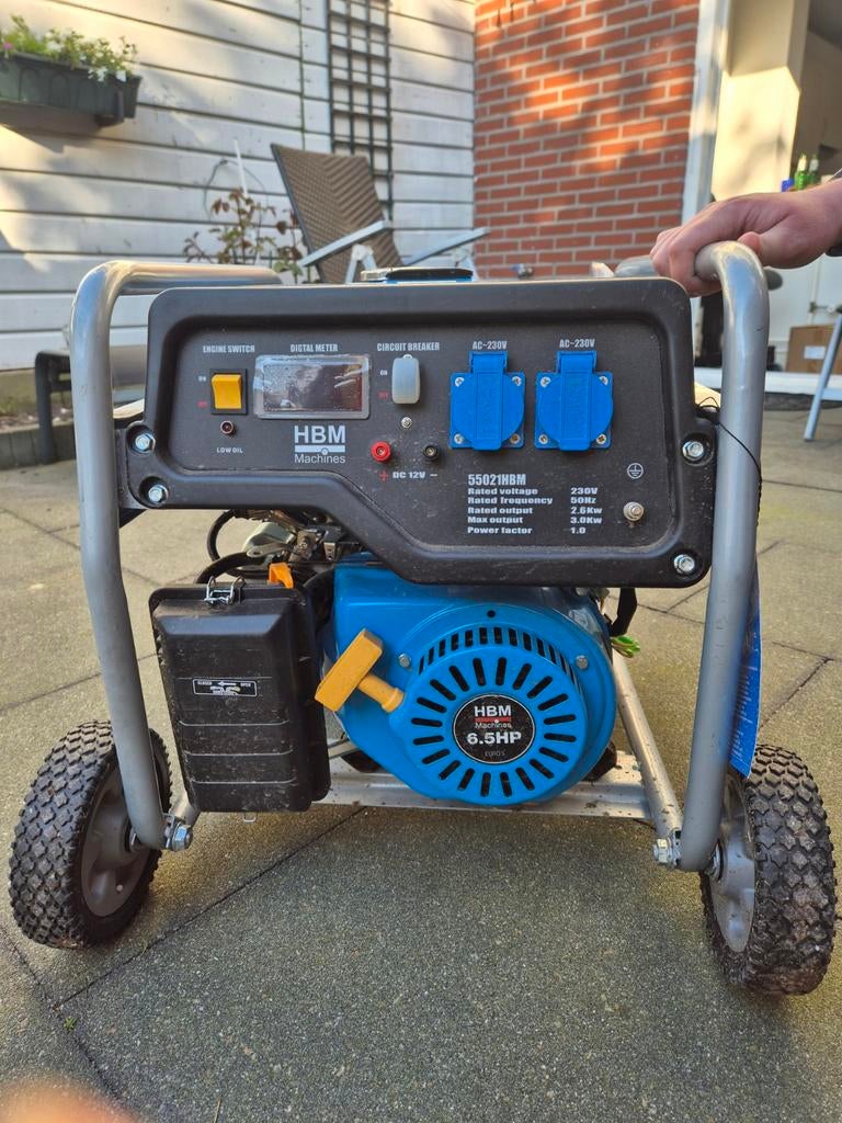 HBM Machines Benzine Aggregaat 6.5HP - Zo goed als nieuw, Ophalen of Verzenden, Zo goed als nieuw