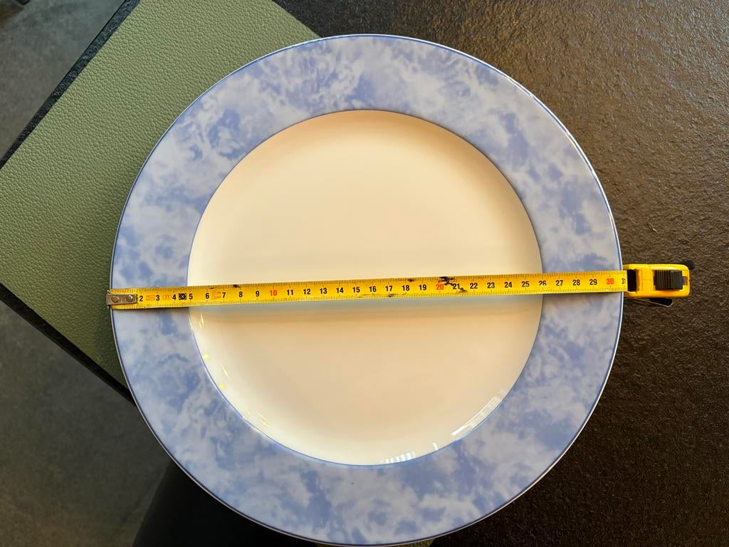 Groot servies met blauw en groen patroon, Gebruikt, Overige typen, Ophalen of Verzenden, Overige stijlen