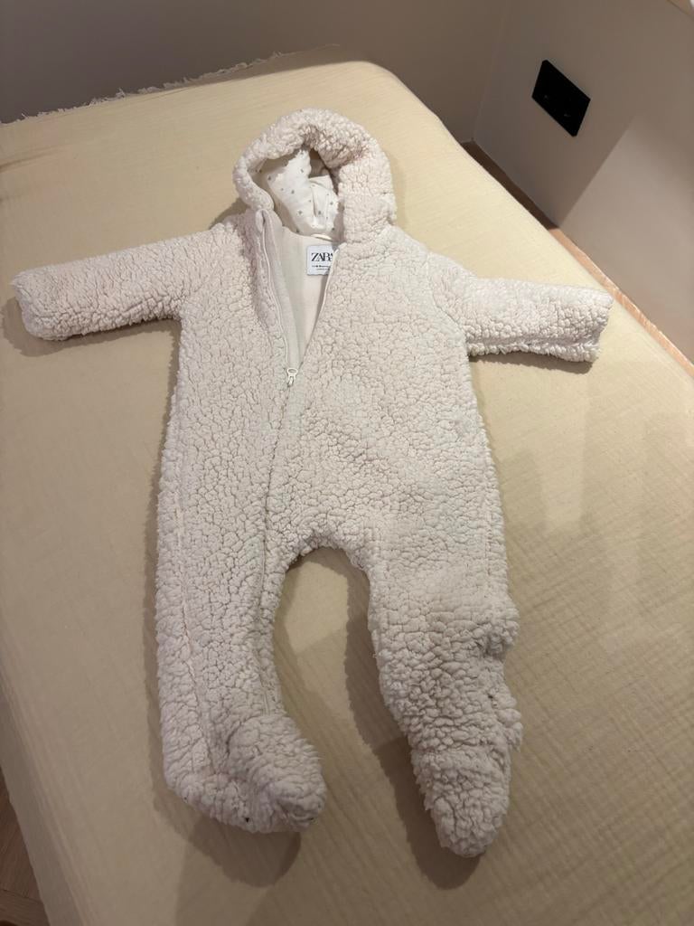 Zara Witte Teddy Jumpsuit Maat 74 (6-9 maanden), Ophalen of Verzenden, Zo goed als nieuw, Jongetje of Meisje, Pakje