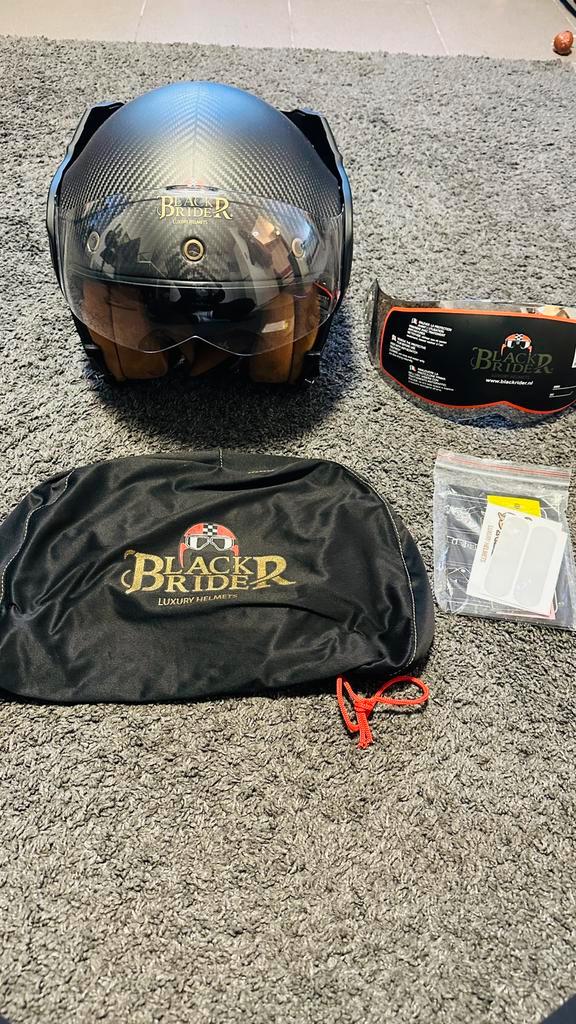 BlackRide luxury carbon motorcycle helmet, Motoren, Kleding | Motorhelmen, Overige merken, Tweedehands, Ophalen of Verzenden