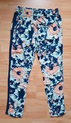 Blauw met zalmkleurige gebloemde broek van Eksept maat L, Blauw, Maat 42/44 (L), Ophalen of Verzenden, Eksept