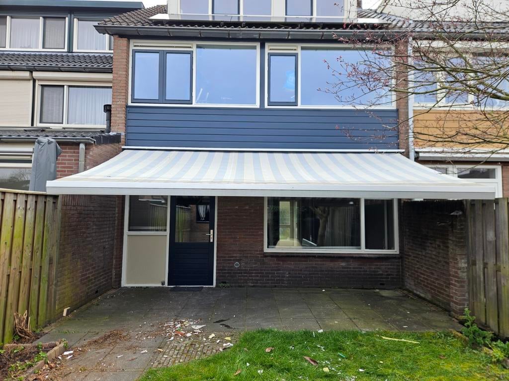 Zonnescherm electrice 5.60 lang, Tuin en Terras, Zonneschermen, 150 tot 300 cm, Ophalen, Knikarmscherm