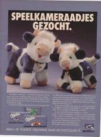 Retro reclame 1994 Milka chocolade knuffels koeien, Verzenden, Overige typen