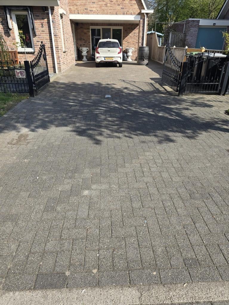 Straatklinkers 8 cm dik, antraciet en bont, Tuin en Terras, Tegels en Klinkers, Ophalen, Gebruikt, Beton, Klinkers