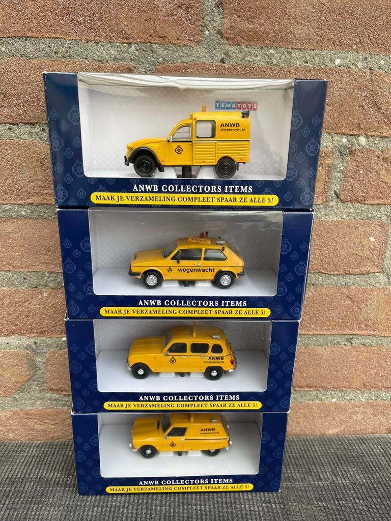 1:43 ANWB set VW,Renault,Citroën 2cv+ami6 NIEUW 60,-, Ophalen of Verzenden, Nieuw, Auto, Overige merken
