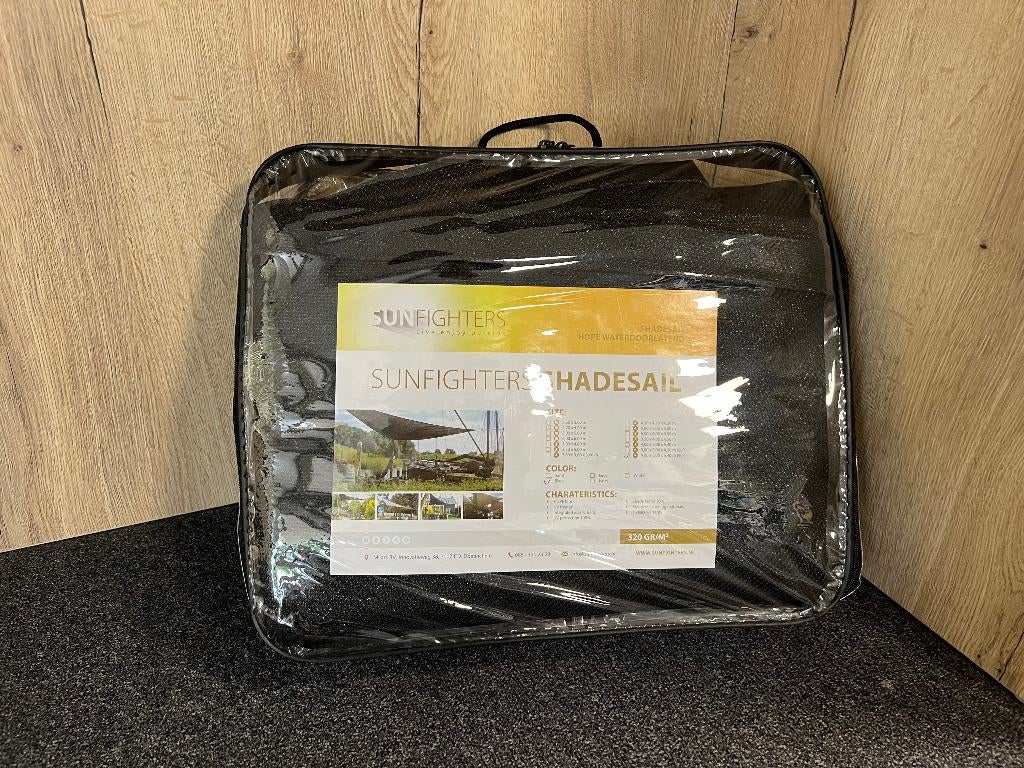 Sunfighters schaduwdoek driehoek zwart | 400 x 500 x 640 cm, Ophalen of Verzenden, Nieuw