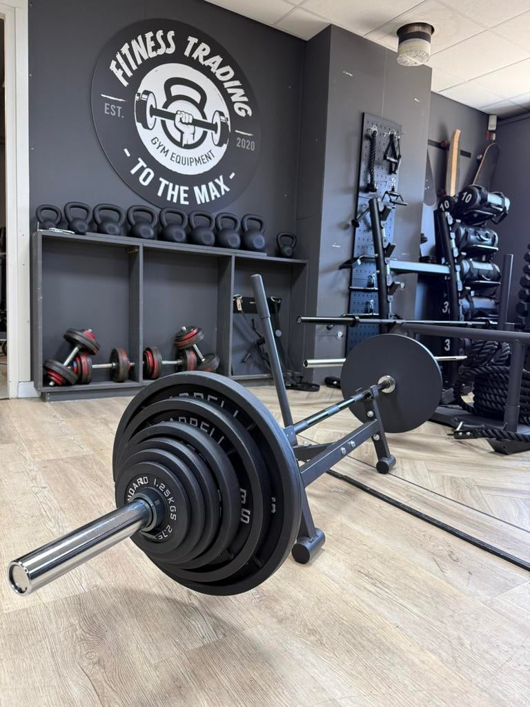 Premium Halterset + Schijven + Jackstand + Alu Collars, Nieuw, Ophalen of Verzenden, ., Info@fitnesstradingtothemax.nl