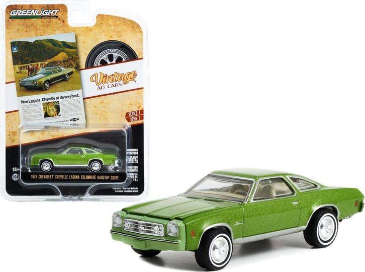 1973 Chevrolet Chevelle Laguna Colonnade Hardtop Coupe Green, Hobby en Vrije tijd, Modelauto's | Overige schalen, Nieuw, Auto
