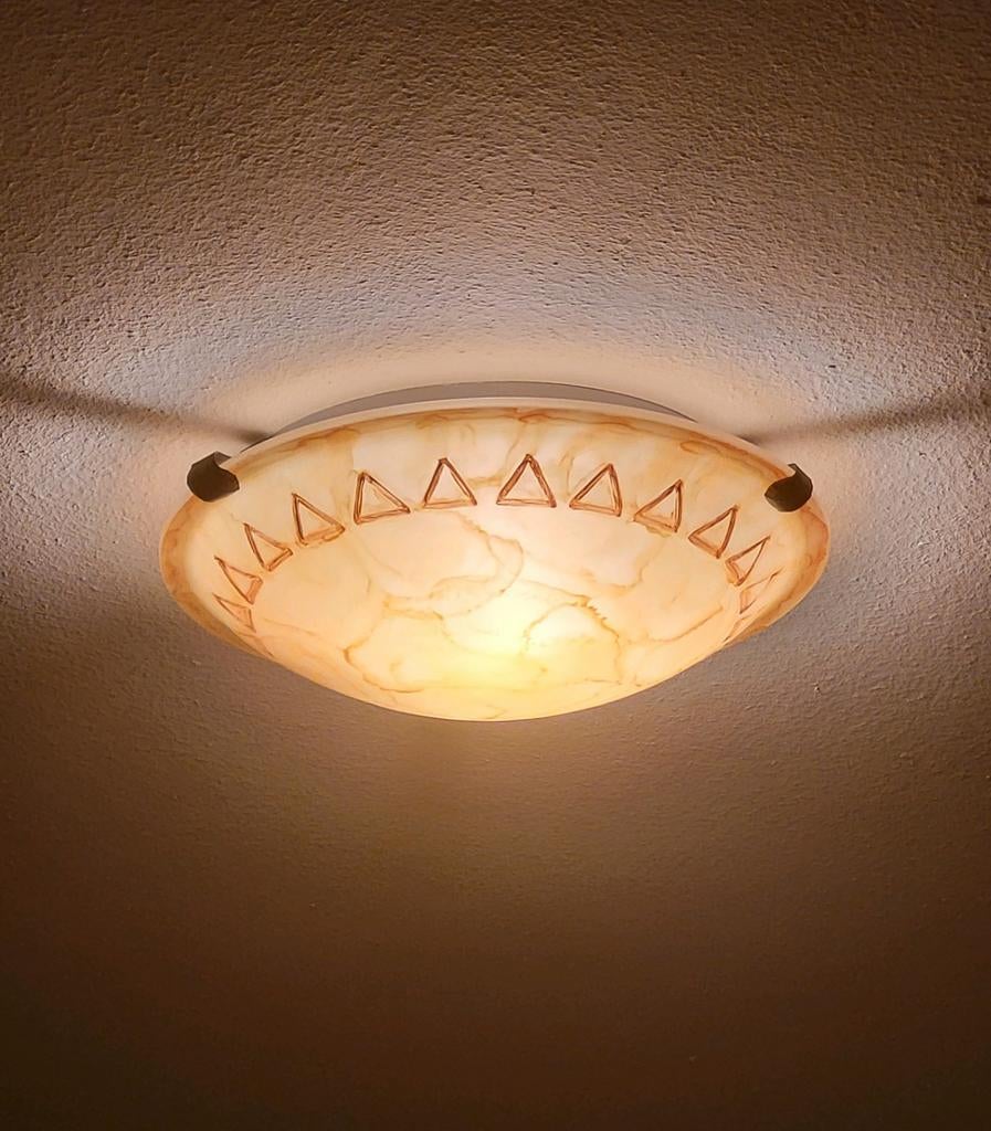 Plafonniere / plafondlamp marmerlook, Huis en Inrichting, Lampen | Plafondlampen, Ophalen, Zo goed als nieuw