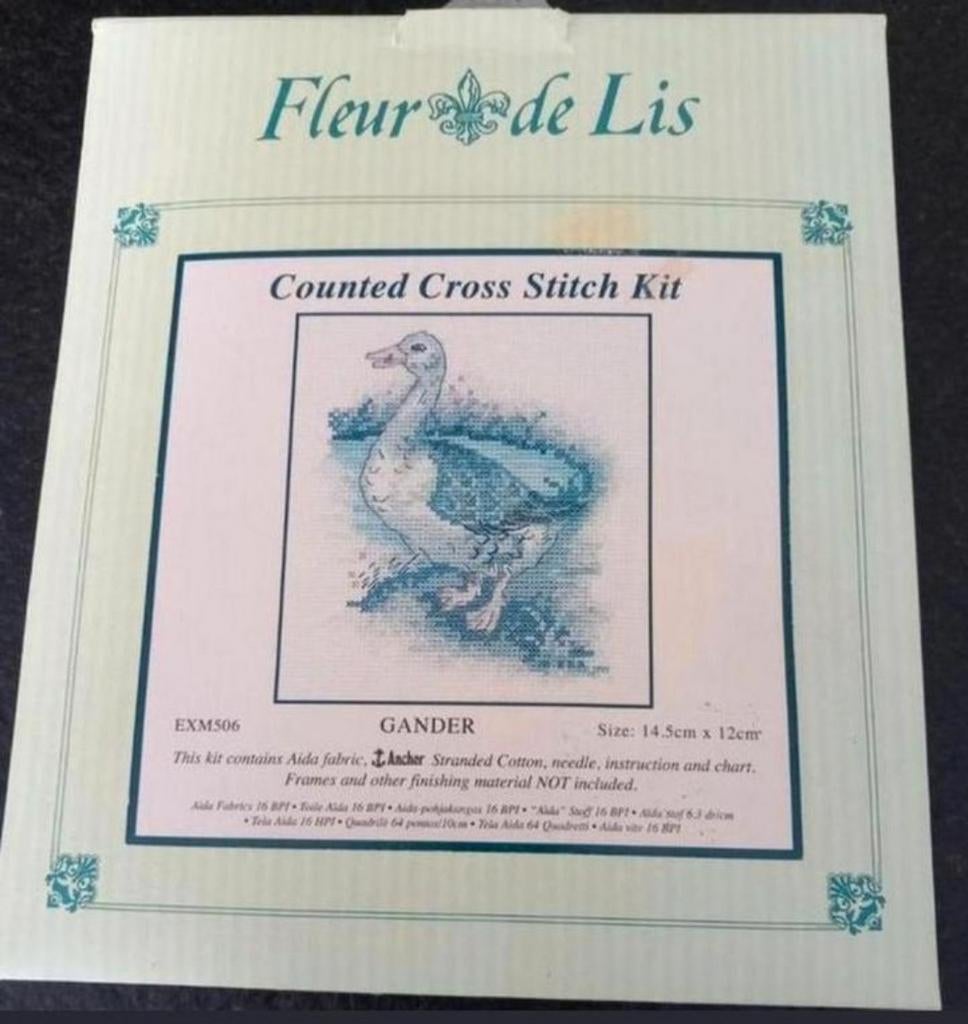 Borduurpakket Fleur de Lis: gans, Ophalen of Verzenden, Nieuw, Handborduren, Borduurpakket