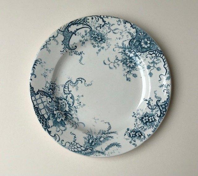 Antiek plat bord diner bord J.S. & G. Hanley terre de fer, Antiek en Kunst, Antiek | Servies los, Ophalen of Verzenden