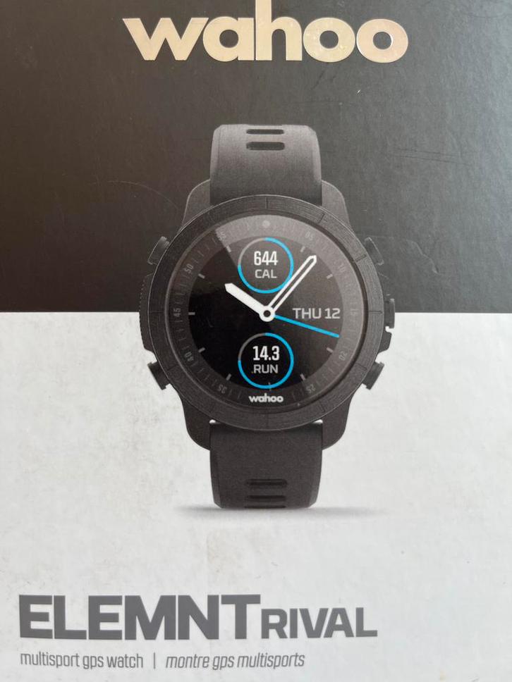 Wahoo ELEMNT RIVAL Multisport GPS Horloge, Sieraden, Tassen en Uiterlijk, Sporthorloges, Zo goed als nieuw, Zwart, Afstand, Waterdicht