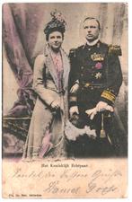 992347	Het koninklijk Echtpaar	1901	 	Gelopen met postzegel, Verzamelen, Ophalen of Verzenden, Nederland, Kaart, Foto of Prent