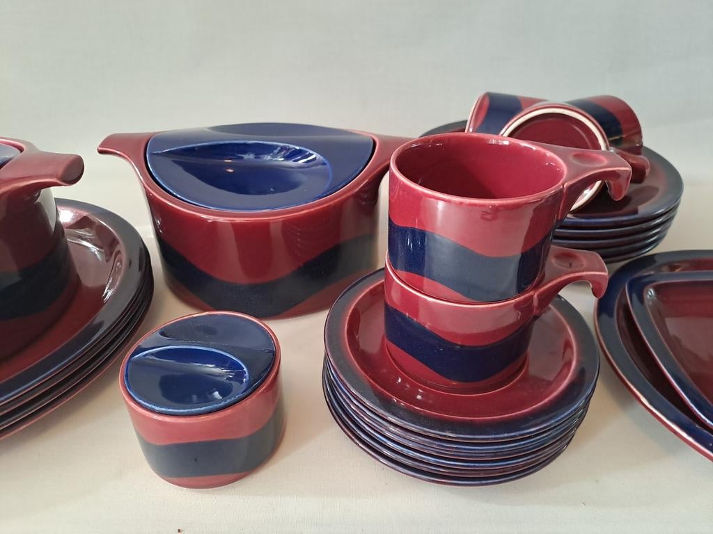 Vintage Thomas Rosenthal Celtic Servies - Bordeaux/Blauw, Ophalen of Verzenden