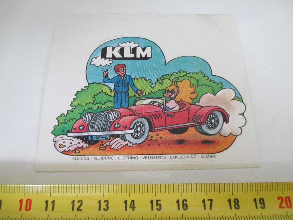 sticker KLM kleding  auto, Verzamelen, Ophalen, Zo goed als nieuw