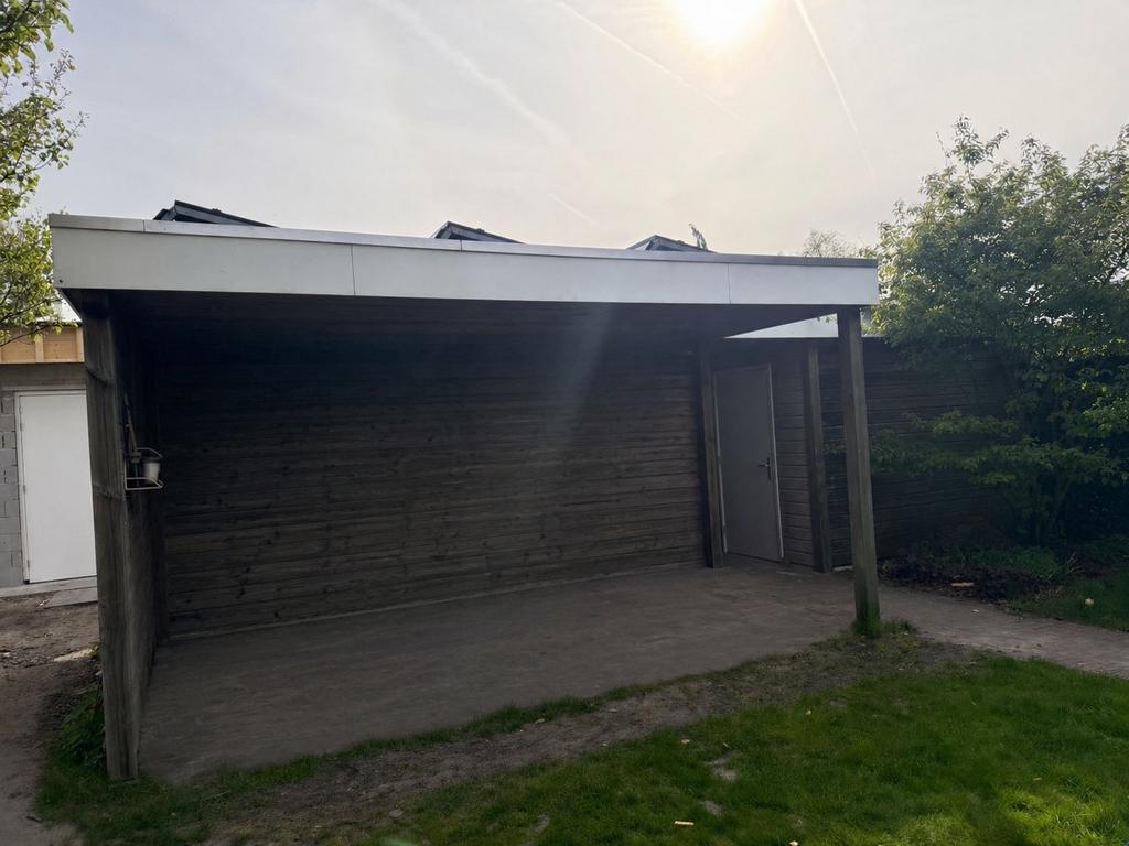 Luxe houten overkapping / carport (zelf demonteren), Tuin en Terras, Overkappingen, Ophalen, Gebruikt, Carport