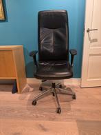 Zwarte leren bureaustoel, Ophalen, Gebruikt, Zwart, Bureaustoel