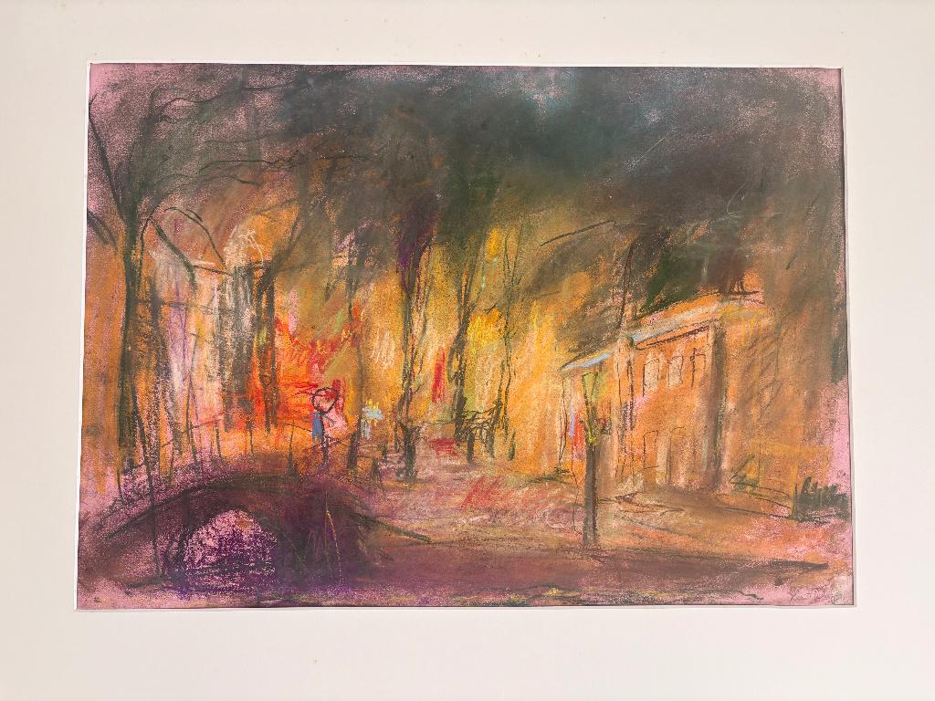 Dorrit Klomp - Pastel gracht stadsgezicht, Ophalen