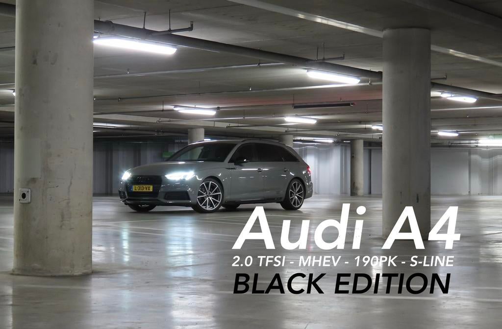 Audi A4 | 2.0 TFSI | 190pk | Sport | Black Edition, Zwart, 1984 cc, Leder, Stationwagon