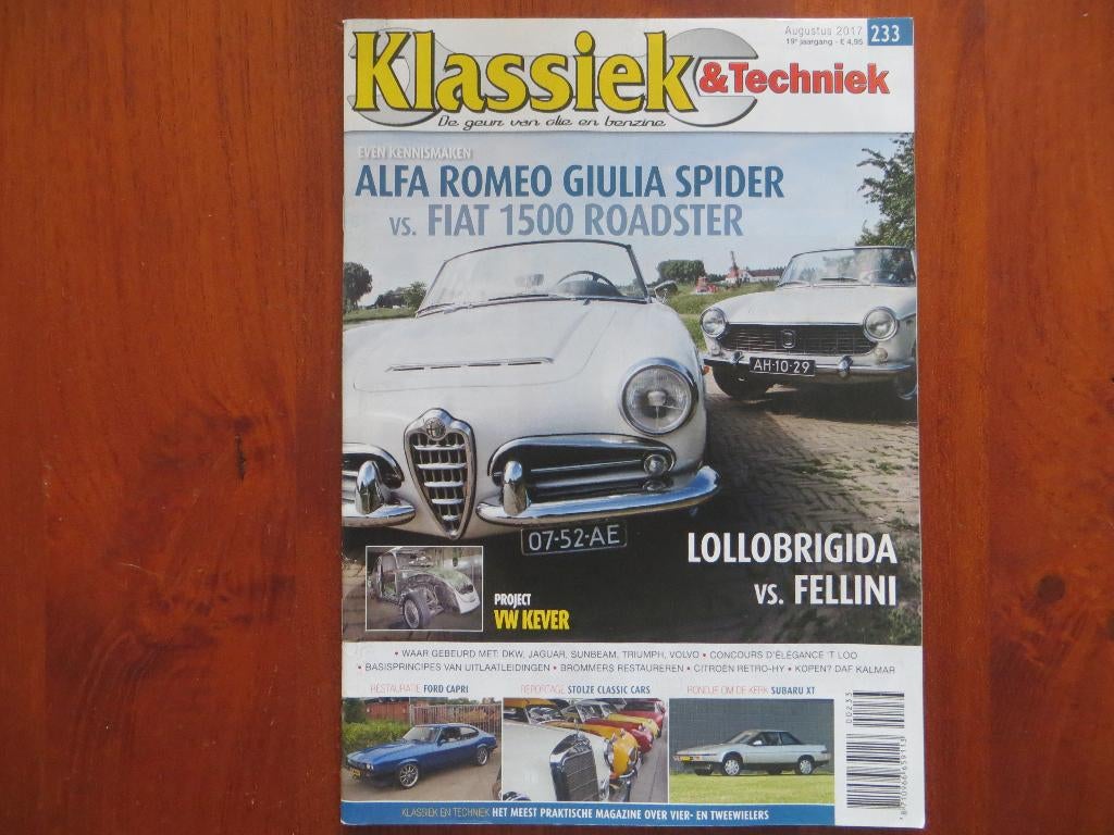 Klassiek & Techniek 233 Alfa Romeo Giulia Spider vs Fiat, Boeken, Auto's | Folders en Tijdschriften, Ophalen of Verzenden, Nieuw