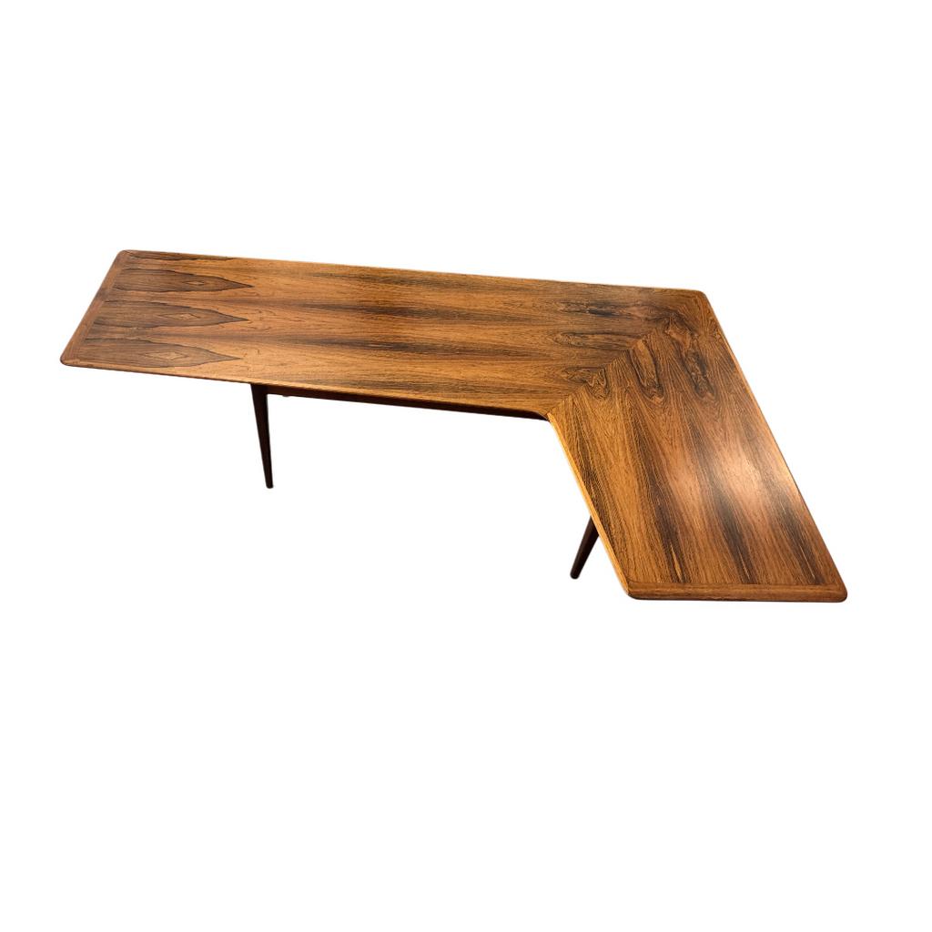 Vintage Deense salontafel palissander mid-century design, Ophalen, 100 tot 150 cm, 50 tot 100 cm, Zo goed als nieuw