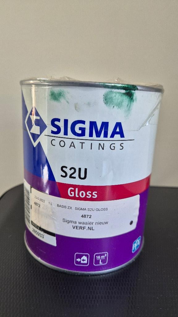 Sigma S2U Gloss kleur 4872 (donkergroen), Ophalen, Nieuw, Verf, Minder dan 5 liter