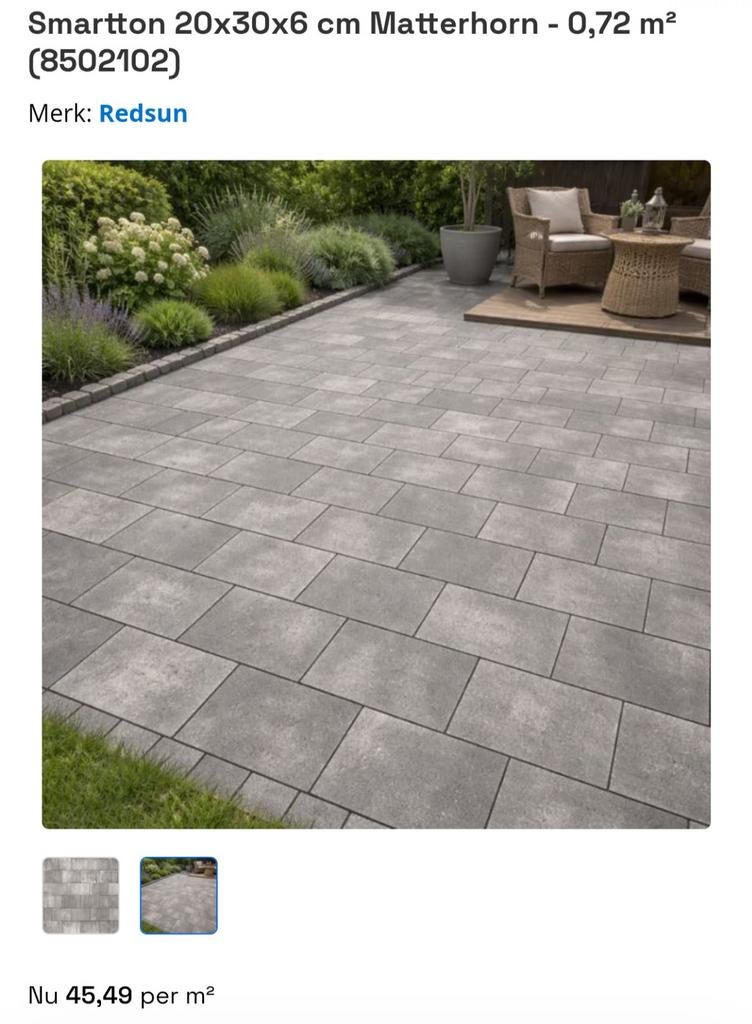 Smartton Matterhorn tuintegels 20x30 cm, Ophalen, Nieuw, Beton, Terrastegels
