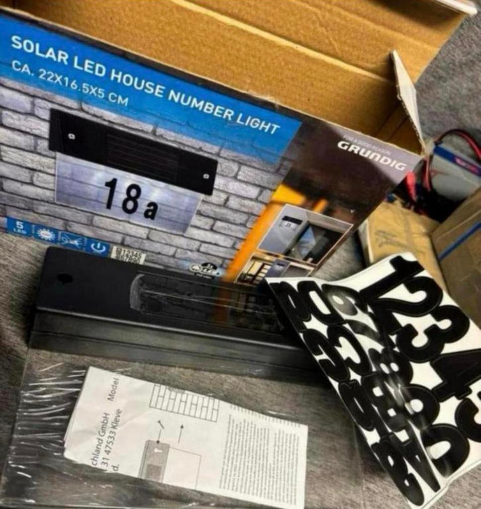 Grundig solar led huisnummer ledverlichting, Ophalen of Verzenden, Nieuw