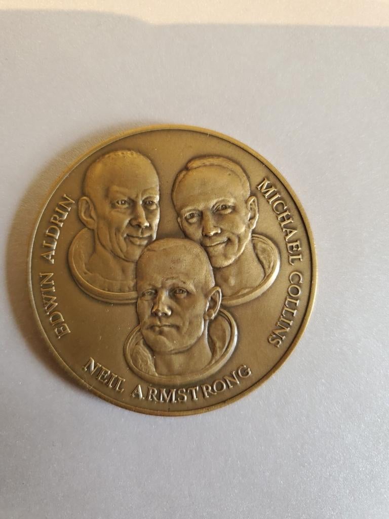 Apollo 11 Maanlanding Medaille, Postzegels en Munten, Penningen en Medailles, Brons, Buitenland, Ophalen of Verzenden