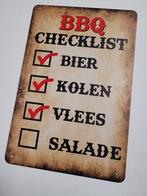 Barbecue checklist vlees bier reclamebord van metaal deco, Info@deconoord.nl, Deco Noord, Nieuw, Ophalen of Verzenden