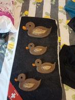 Retro  4 keramiek  eendjes muurhangers gesigneerd, Ophalen of Verzenden