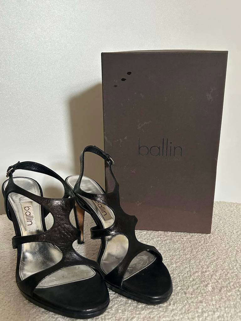 Ballin Zwarte Gladiator Platform Sandalen - Maat 37,5, Zwart, Zo goed als nieuw, Sandalen of Muiltjes, Ophalen of Verzenden