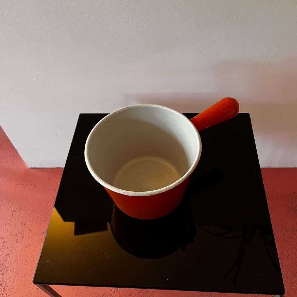 Le Creuset fonduepan /sauspan 17 cm, Huis en Inrichting, Keuken | Potten en Pannen, Gietijzer, Ophalen of Verzenden, Zo goed als nieuw