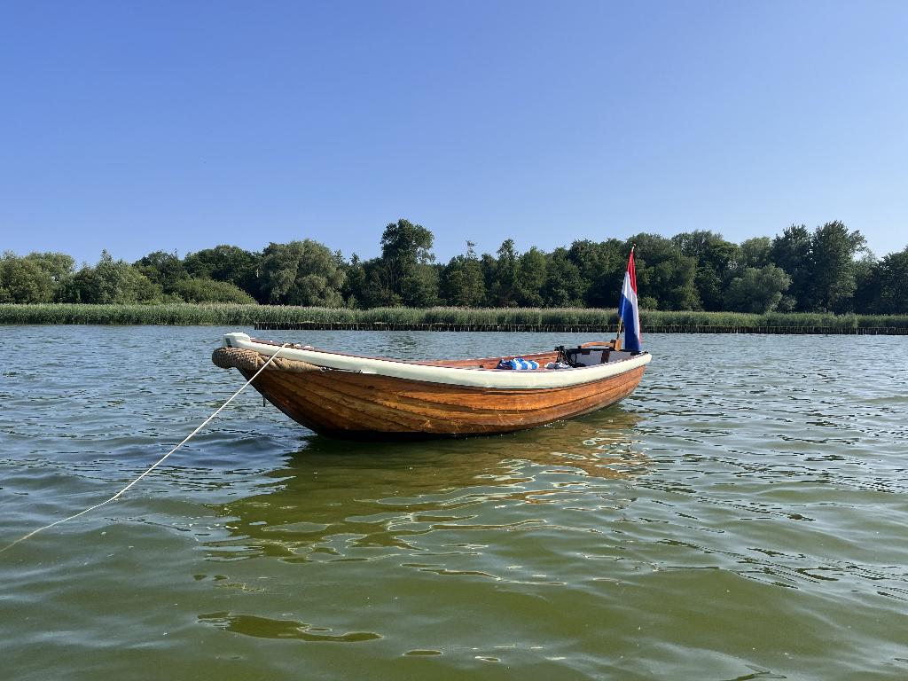 Houten vlet/sloep te koop, Watersport en Boten, Ophalen, 10 tot 30 pk, Gebruikt, Binnenboordmotor