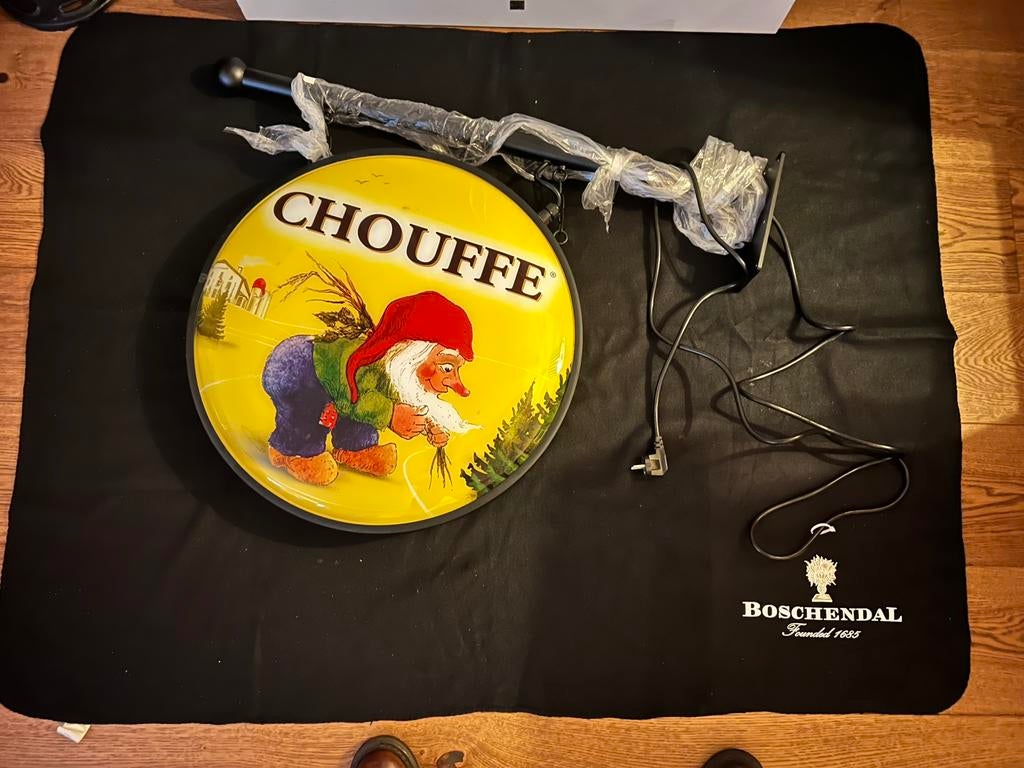 Originele La Chouffe gevel lichtbak, Verzamelen, Ophalen, Nieuw
