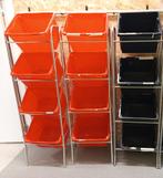 3 kratten rekken met bakken, Ophalen of Verzenden