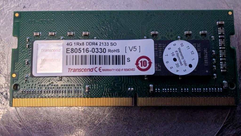 Transcend 4GB DDR4 2133 SO-DIMM RAM Geheugenmodule, Gebruikt, DDR4, Ophalen of Verzenden, 2 GB
