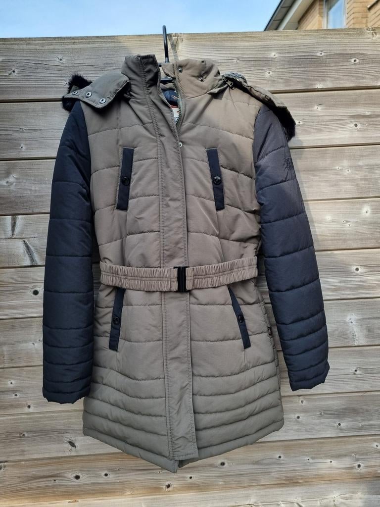 Cars Winterjas Parka Khaki Zwart met Afritsbare Capuchon, Kleding | Dames, Jassen | Winter, Maat 38/40 (M), Nieuw, Ophalen of Verzenden